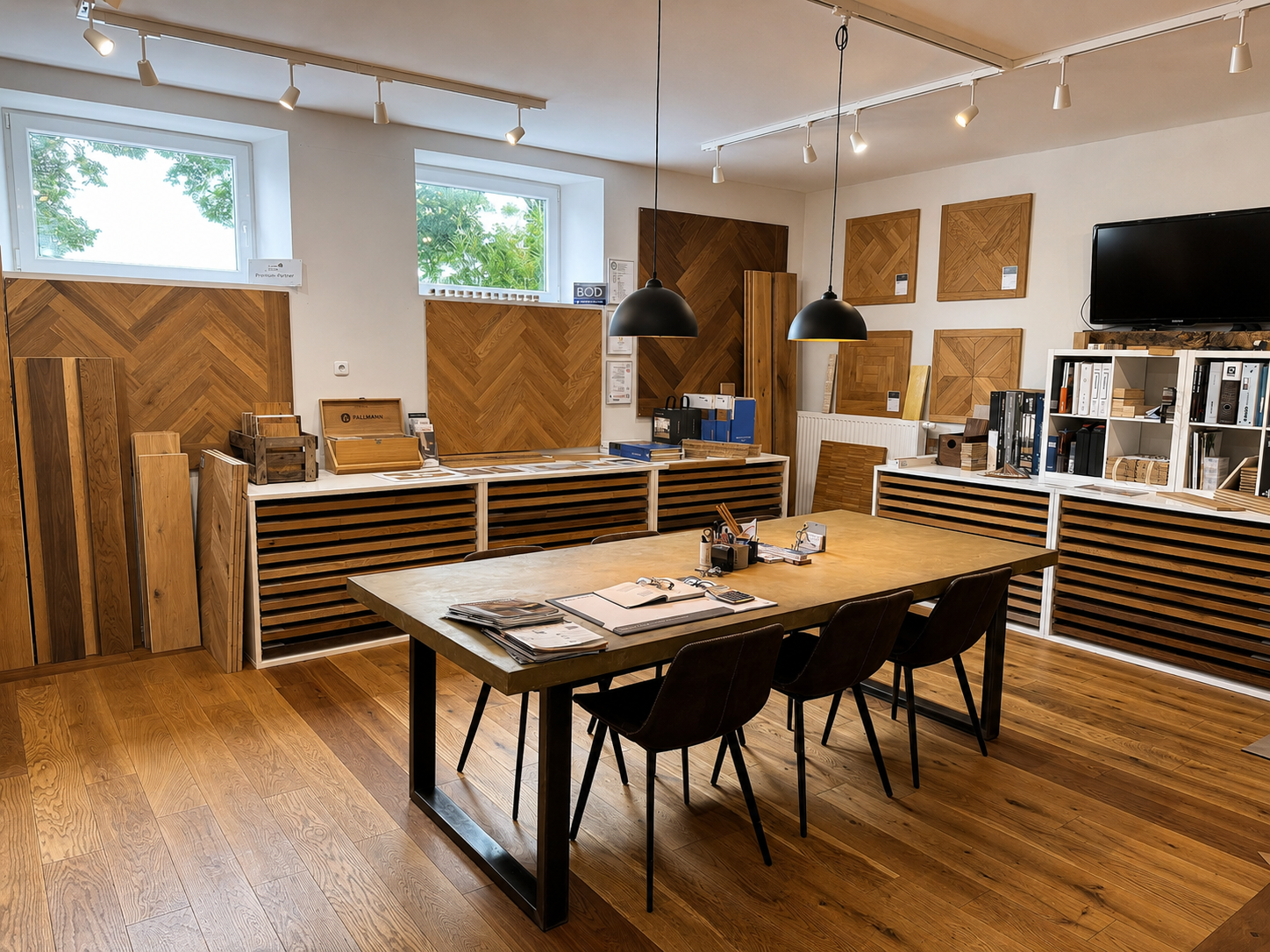 Ausstellung von Kramer Parkett mit Parkettmustern und Bodenbelägen - Bild 3